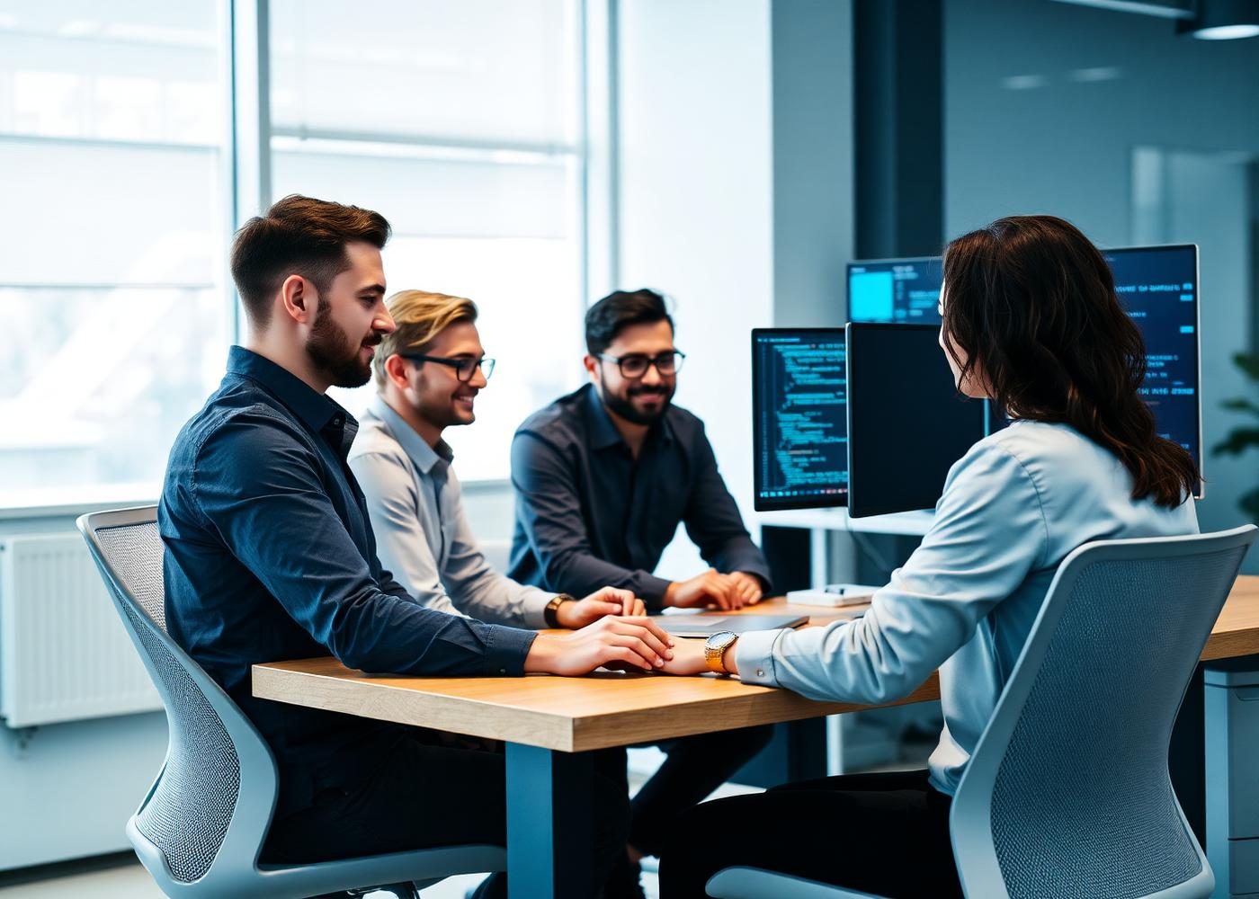 VRINFRATECH team collaborating on software development work
